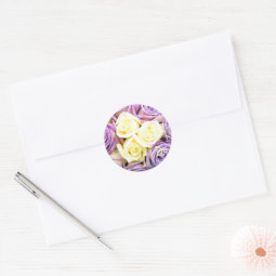 48 Purple Rose Envelope Seals – 1.2 Inch Round Stickers & Labels