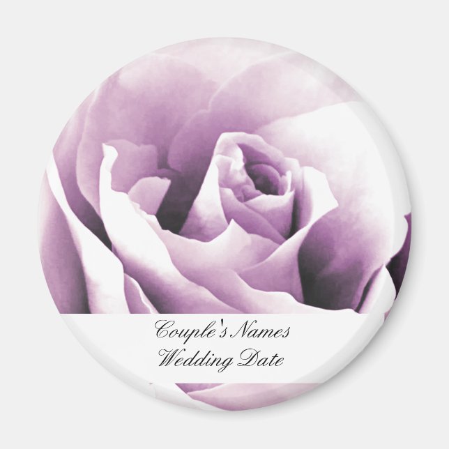 Purple Rose Favor Magnet Template (Front)