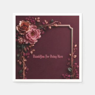 Purple Rose Floral Napkins