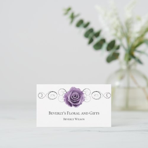 Purple Rose Floral Shop Business Card