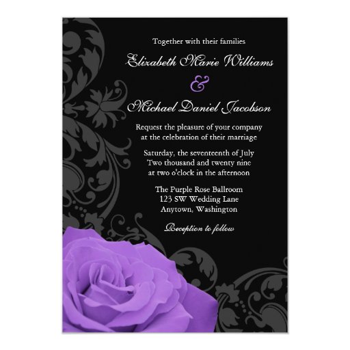Purple Rose Wedding Invitations 4