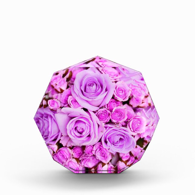 Purple Rose Flower Acrylic Award (Front)