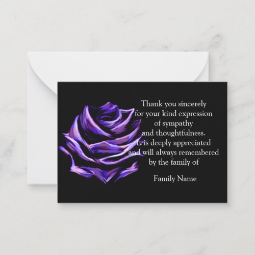 Purple Rose Flower After Funeral Cards
