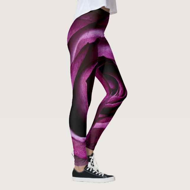 Purple Rose Flower Leggings (Right)