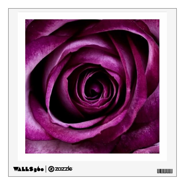 Purple rose flower wall decal (Front)