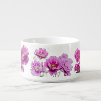 Purple Rose Flowers Chili Bowl