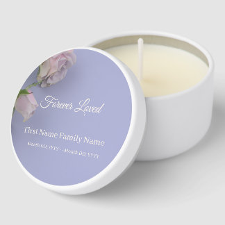Purple rose funeral mini candle favors