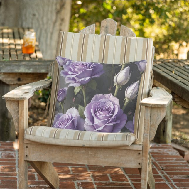 Purple Rose garden Outdoor Pillow (Chair)