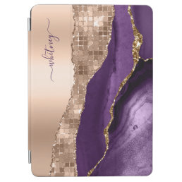 Purple Rose Gold Liquid Ink Marble Elegant  iPad Air Cover