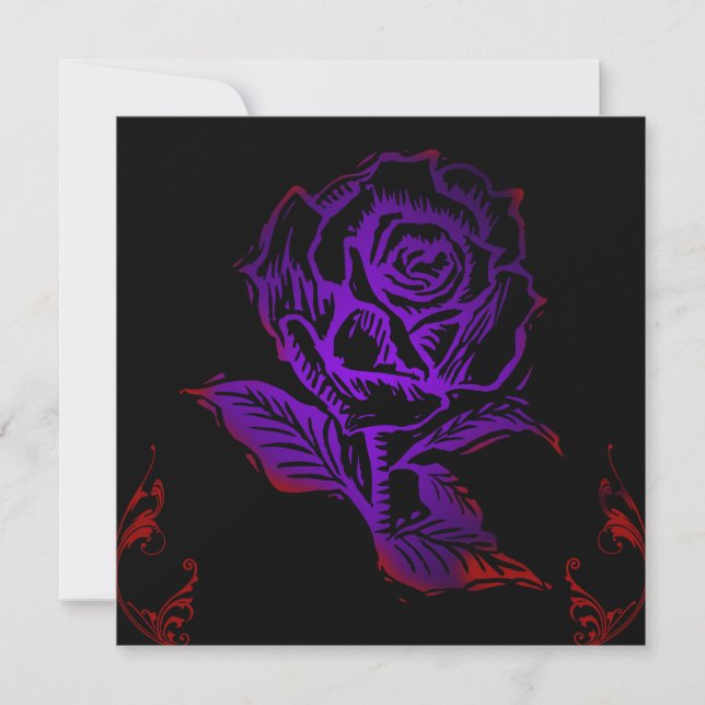 Purple Rose Gothic Birthday Invitation (Front)