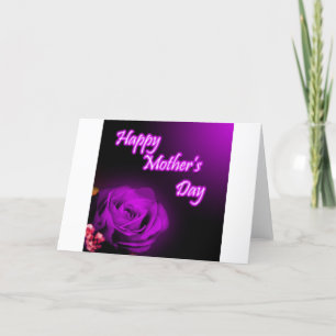 Purple Rose Happy Mother's Day design Card