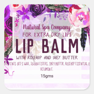 Purple Rose Lip Balm Label