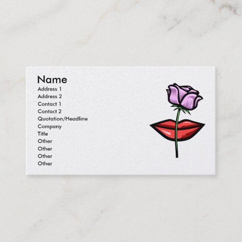 Purple rose &amp; lips business card template