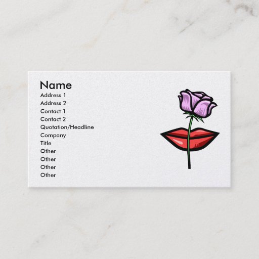 Customizable Purple rose &amp; lips business card template