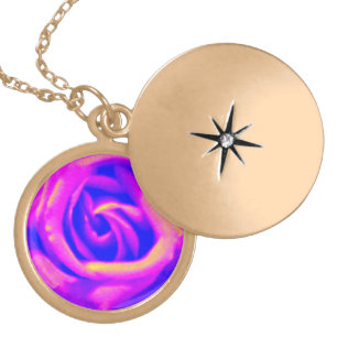 purple rose locket necklace