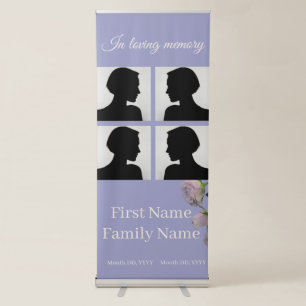 Purple rose memorial collage retractable banner