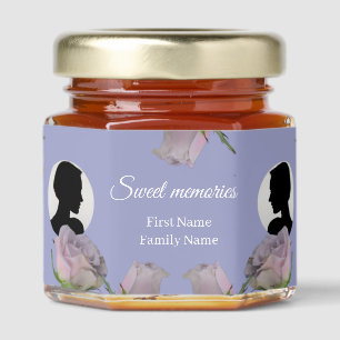 Purple rose memorial honey jar favor favors