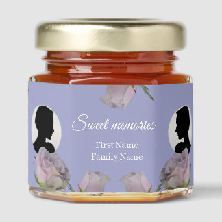 Purple rose memorial honey jar favor favors