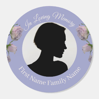 Purple rose memorial stickers