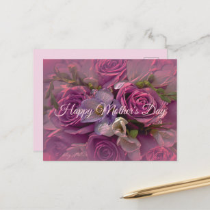 Purple Rose Mother's Day Postcard