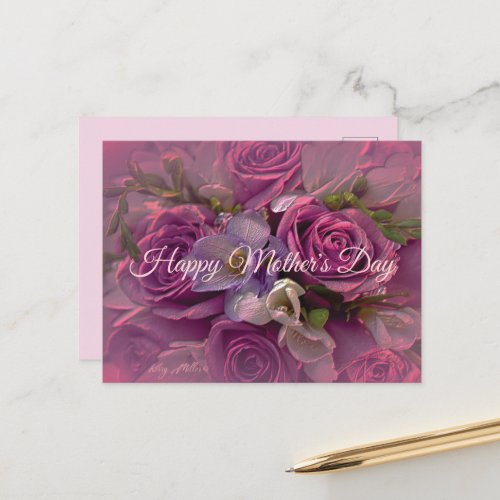 Purple Rose Mothers Day Postcard