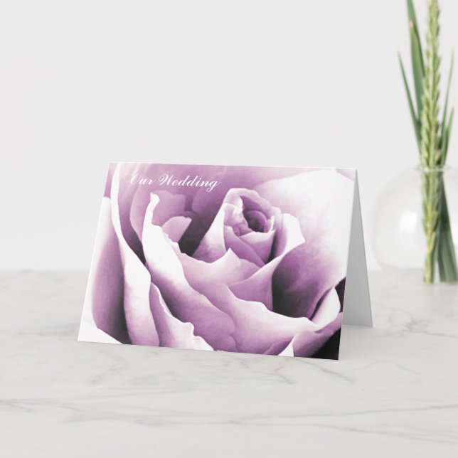 Purple Rose Note Cards Template (Front)