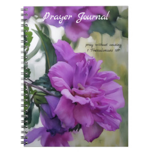 Purple Rose of Sharon Flower Art Prayer Journal