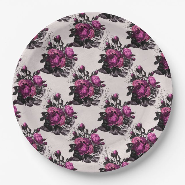 Purple Rose Paper Plates (Front)