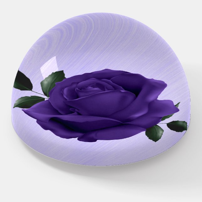 Purple Rose Paperweight (Angled)