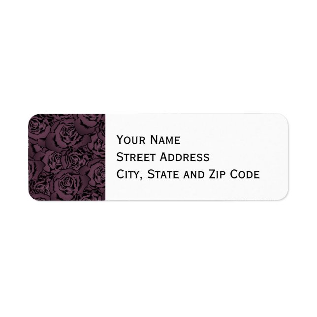Purple Rose Pattern Label (Front)