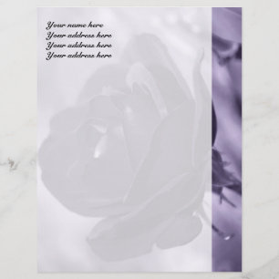 Purple Rose Personalized Letterhead