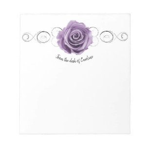 Purple Rose Personalized Notepad
