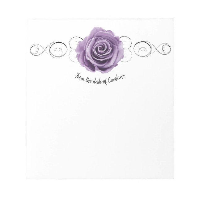 Purple Rose Personalized Notepad (Front)