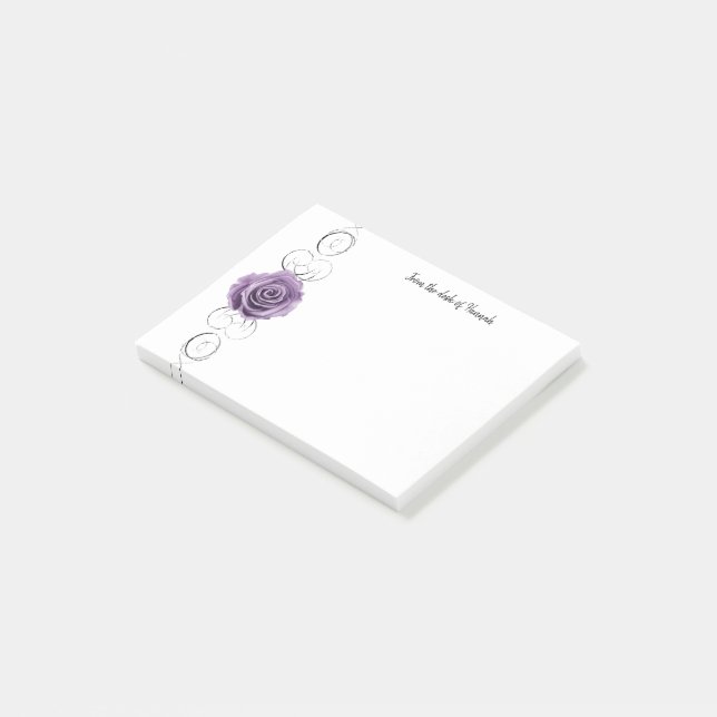 Purple Rose Personalized Notes (Angled)
