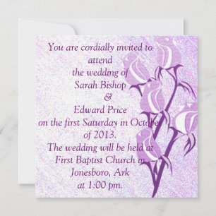 Purple Rose Personalized Wedding Invitations