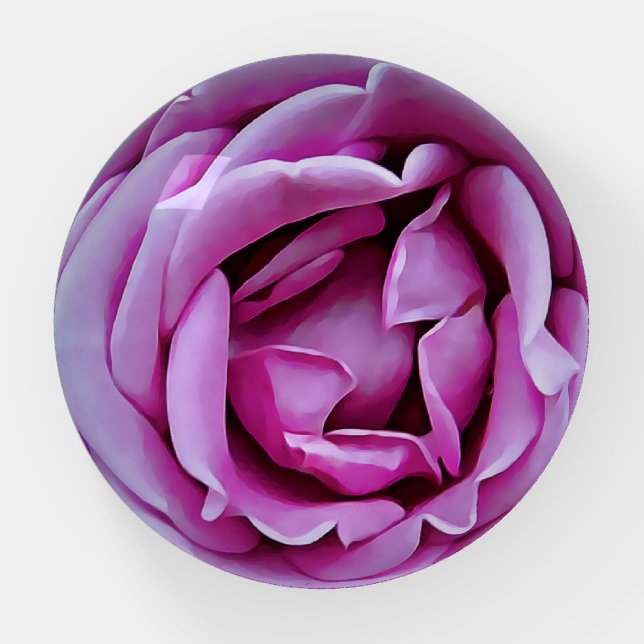Purple Rose Petals Paperweight (Front)