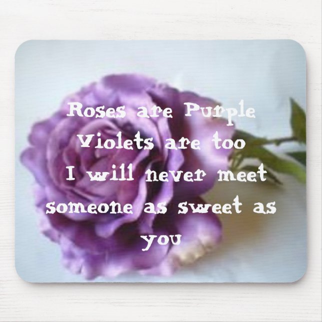 Purple Rose Poem Mouse Pad (Front)