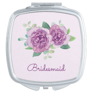 Purple Rose Pretty Watercolor Mirror For Makeup