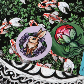 Purple Rose Rabbit Nature Lovers Easter Spring     Classic Round Sticker