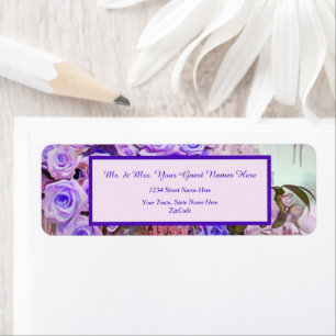 Purple Rose Return Address Label
