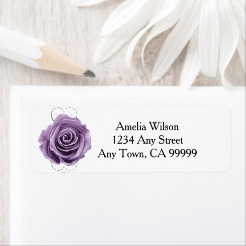 Purple Rose Return Address Label