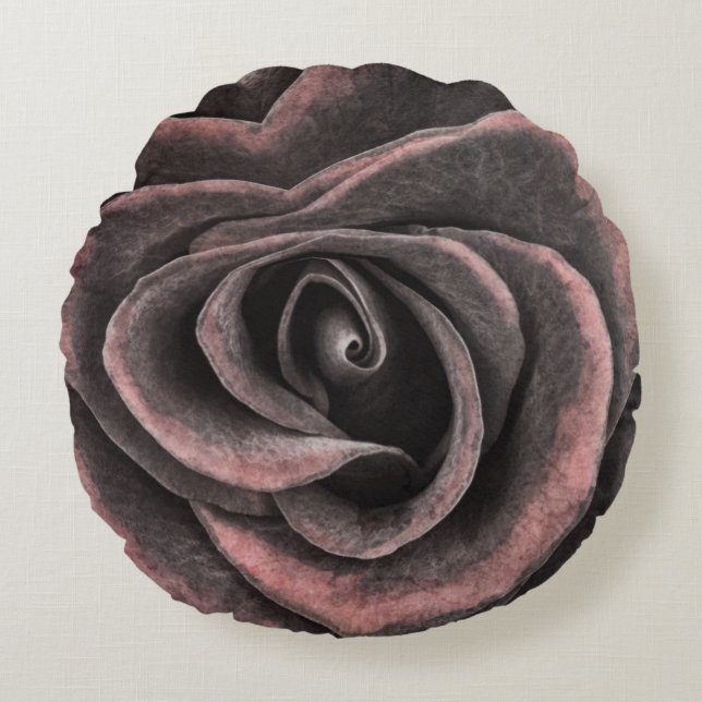 Purple Rose Round Pillow (Front)