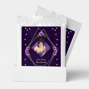 Purple Rose Silver Geometric Sweet 16 Hot Chocolate Drink Mix