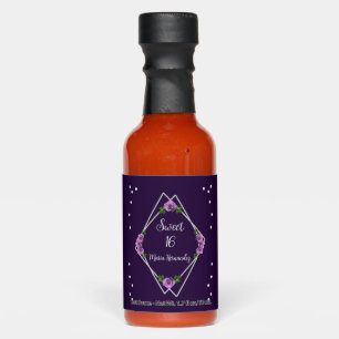 Purple Rose Silver Geometric Sweet 16 Hot Sauces