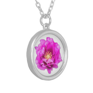 Purple Rose Silver Plated Necklace