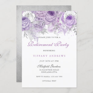 Purple Retirement Party Invitations | Zazzle