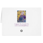 Purple Rose Stained Glass Greeting Note Card (Back Horizontal)