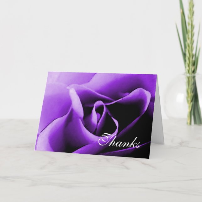 Purple Rose Thank You Note Template (Front)
