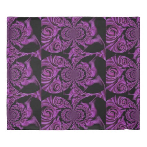 Purple Rose Valentines Day Kaleidoscope  Duvet Cover