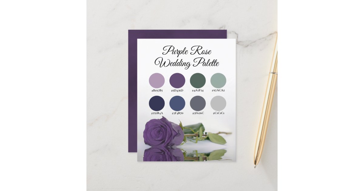 Dusty Rose Wine & Blush Wedding Color Palette Card
